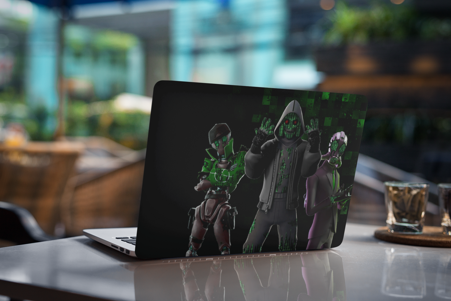 Gaming laptop skin in green color